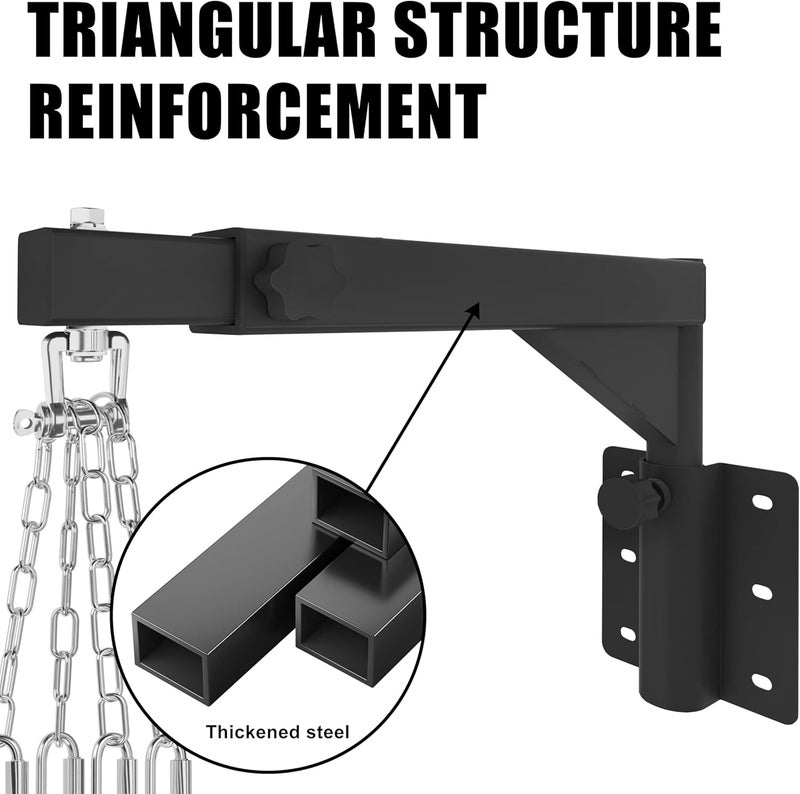 VIVIZEN Adjustable Heavy Duty Bag Hanger,Wall Mount Punching Bag Hanger,Thickened Steel Plate and Stainless Steel kit for Home Gym Indoor Outdoor (Supports up to 900Ib) - Image 3